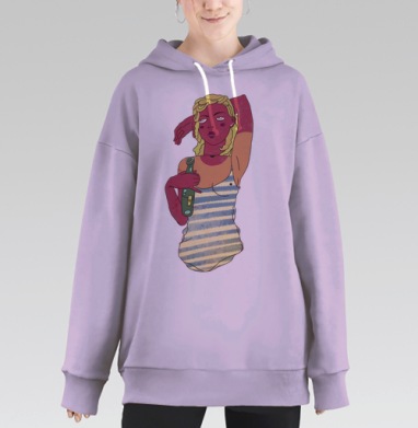 Лето, Hoodie Long Oversize Fiolet