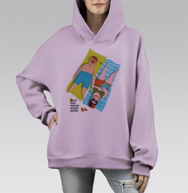 Лето, Hoodie Mono Fiolet, оверсайз, утепленная