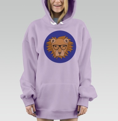 Лев в рэйбэнах, Hoodie Mjhigh Dig Mel, Fiolet, утепленная