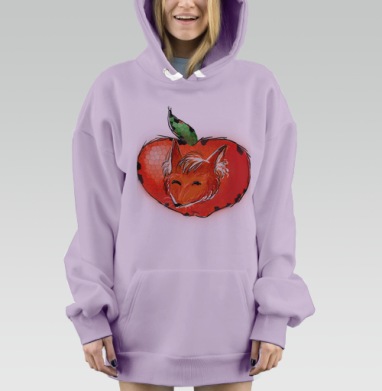 Лис и яблоко, Hoodie Mjhigh Dig Mel, Fiolet, утепленная