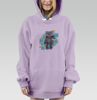 лис в очечках, Hoodie Mjhigh Dig Mel, Fiolet, утепленная