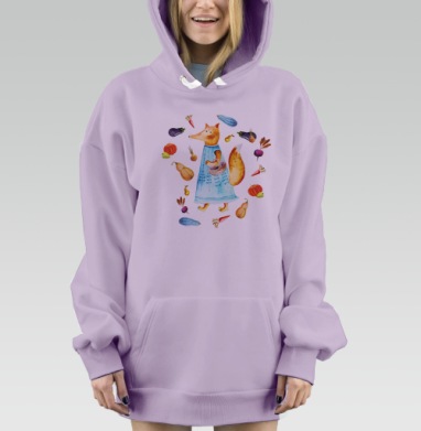 ЛИСА время обедать!, Hoodie Mjhigh Dig Mel, Fiolet, утепленная