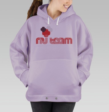 Логотип ретро футуризм промышленный стиль ru team, Hoodie Oversize Fiolet