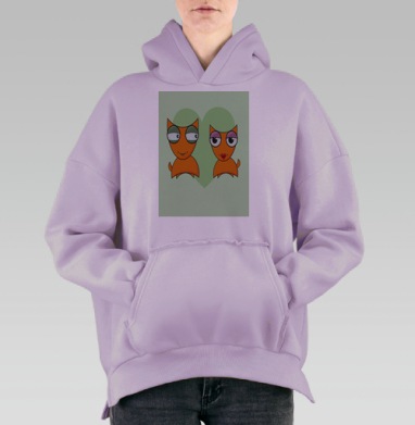 Любовь лисиц, Hoodie Oversize Fiolet, утепленная
