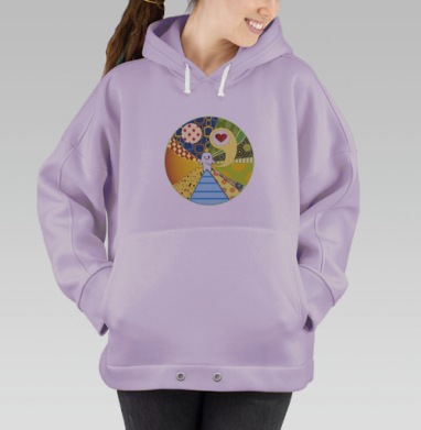 Мандала с маленьким королём и сердцем любви, Hoodie Oversize Fiolet