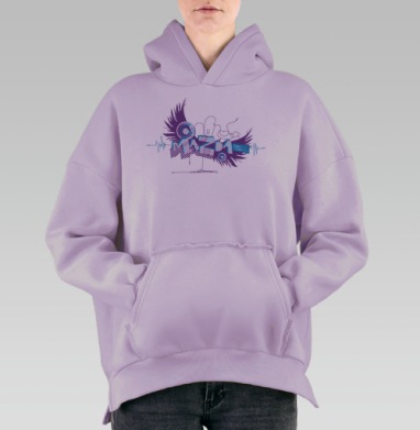 Mazda Мазда драйв свобода ритм движения, Hoodie Oversize Fiolet, утепленная