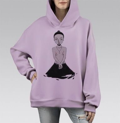 Механический Человек – Mechanical Man, Hoodie Mono Fiolet, оверсайз, утепленная