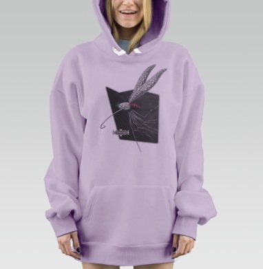 Механический комар Volantis Lamia в стиле киберпанк, Hoodie Mjhigh Dig Mel, Fiolet, утепленная
