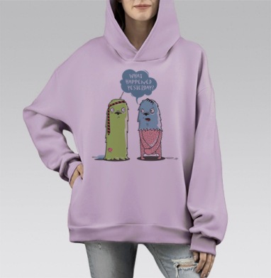 Механический торс – Механический торс, Hoodie Mono Fiolet, оверсайз, утепленная