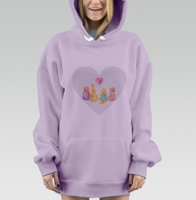 Милые звери. Любовь, Hoodie Mjhigh Dig Mel, Fiolet, утепленная