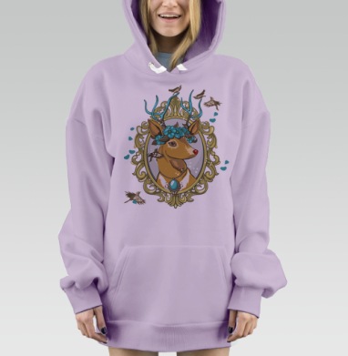 Милый олень, Hoodie Mjhigh Dig Mel, Fiolet, утепленная