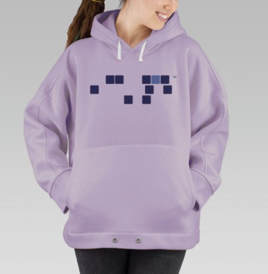 Минималистичная абстракция мем Loss цифровой код памяти, Hoodie Oversize Fiolet