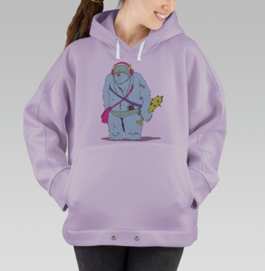 Модный монстр: стильный йети с аксессуарами, Hoodie Oversize Fiolet