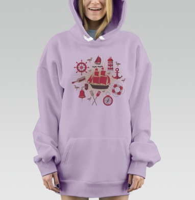 МОРСКИЕ ПУТЕШЕСТВИЯ, Hoodie Mjhigh Dig Mel, Fiolet, утепленная