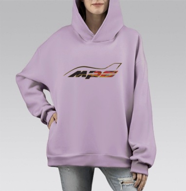 MPS / Мазда Спортивная эмблема с эффектом движения Mazda Performance Series, Hoodie Mono Fiolet, оверсайз, утепленная