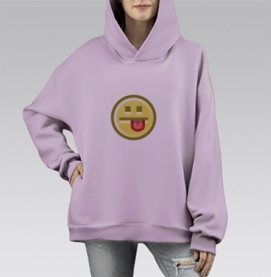 Mr.SMILE / Мистер Смайл, Hoodie Mono Fiolet, оверсайз, утепленная