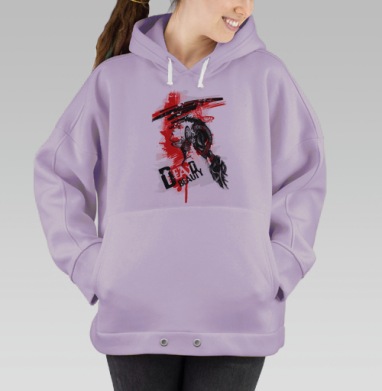 Мрачная красота с рогами и бабочками, Hoodie Oversize Fiolet