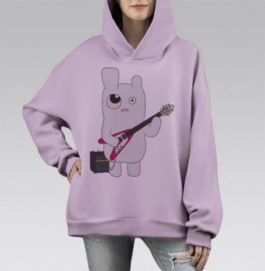 Мультяшный зайчик с красной электрогитарой - Sabbers Secret Shop