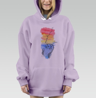 Несси, Hoodie Mjhigh Dig Mel, Fiolet, утепленная