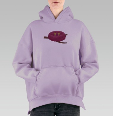 Nest (Живая Азбука), Hoodie Oversize Fiolet, утепленная