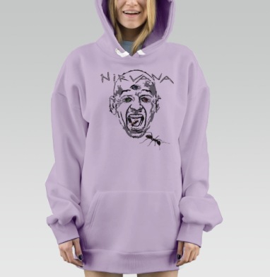NIRVANA Красоты, Hoodie Mjhigh Dig Mel, Fiolet, утепленная