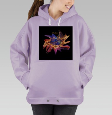 Ночной город Дубай с эффектом сияния и взрыва энергии ночью, Hoodie Oversize Fiolet