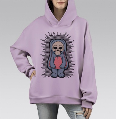 Няшечка, Hoodie Mono Fiolet, оверсайз, утепленная
