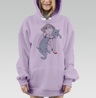 обнимашки, Hoodie Mjhigh Dig Mel, Fiolet, утепленная