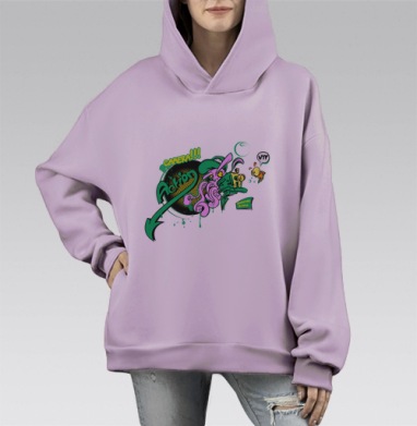 Octopus Direction / Режиссура Octopus, Hoodie Mono Fiolet, оверсайз, утепленная