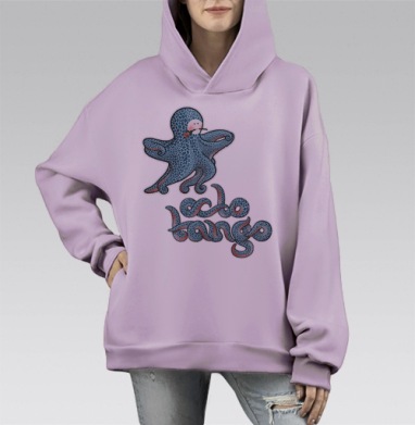 OCTOTANGO / Октотанго, Hoodie Mono Fiolet, оверсайз, утепленная