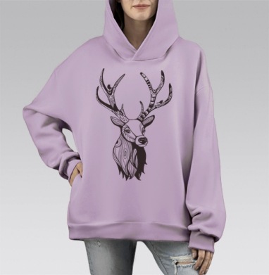OhDeer / О, олень, Hoodie Mono Fiolet, оверсайз, утепленная