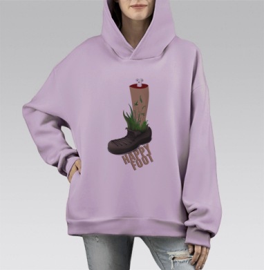 Остатки натуралиста, Hoodie Mono Fiolet, оверсайз, утепленная