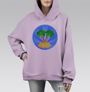 Остров, Hoodie Mono Fiolet, оверсайз, утепленная
