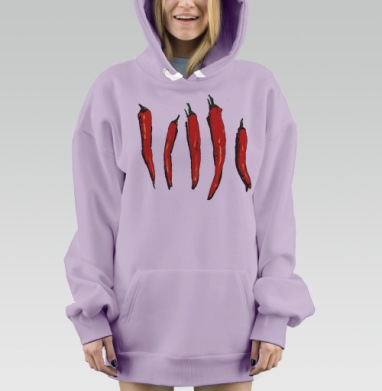 Острые красные перцы чили – яркий вкус и аромат, Hoodie Mjhigh Dig Mel, Fiolet, утепленная