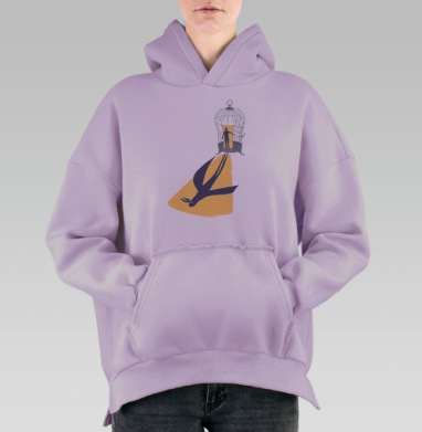 Освобождение и трансформация через сияющий выход из клетки, Hoodie Oversize Fiolet, утепленная