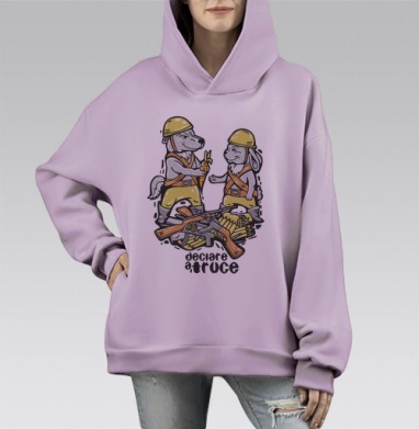 Перемирие, Hoodie Mono Fiolet, оверсайз, утепленная