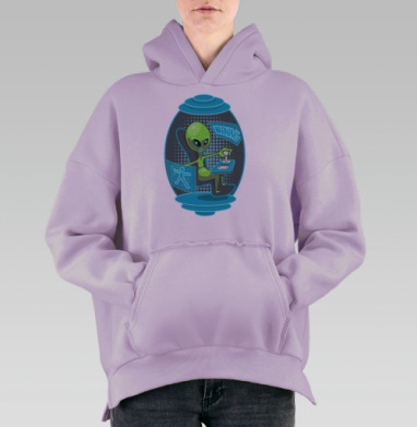 Переносчик инопланетянина, Hoodie Oversize Fiolet, утепленная