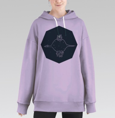 PLANET IN THE SNAKE / Планета внутри змеи, Hoodie Long Oversize Fiolet