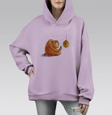 По хорошему, Hoodie Mono Fiolet, оверсайз, утепленная