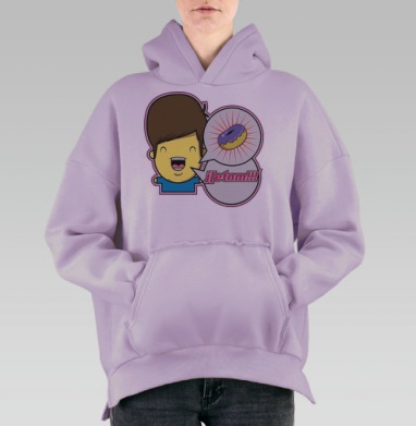 Пончик, Hoodie Oversize Fiolet, утепленная