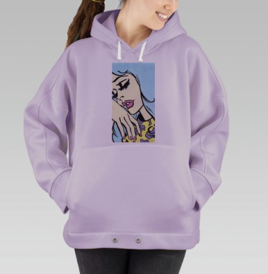 поп-арт девушка, Hoodie Oversize Fiolet