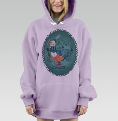 Портрет Мистера Птица, Hoodie Mjhigh Dig Mel, Fiolet, утепленная
