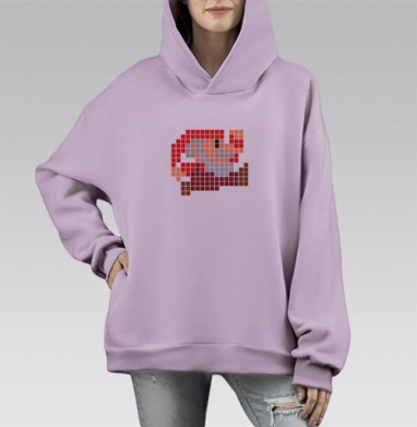 Праздник к нам приходит!, Hoodie Mono Fiolet, оверсайз, утепленная