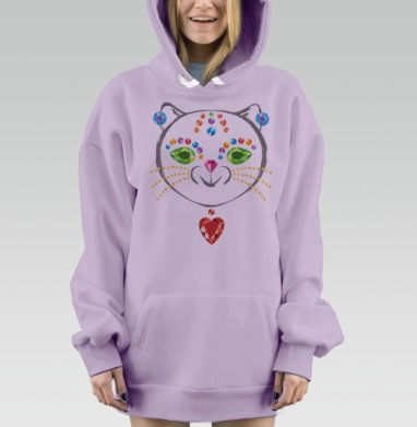 precious pet  / Драгоценный питомец, Hoodie Mjhigh Dig Mel, Fiolet, утепленная