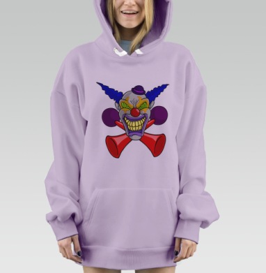 psychedelic Clown / Психоделический клоун, Hoodie Mjhigh Dig Mel, Fiolet, утепленная
