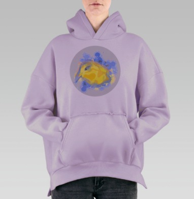 птица уруру, Hoodie Oversize Fiolet, утепленная