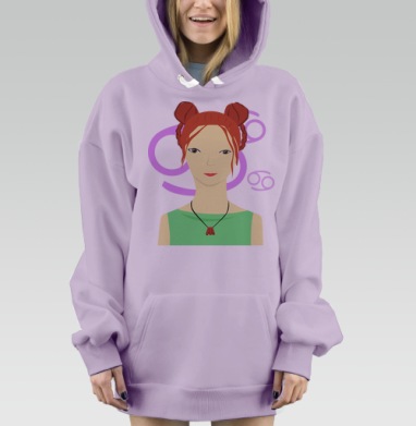 Рак, Hoodie Mjhigh Dig Mel, Fiolet, утепленная