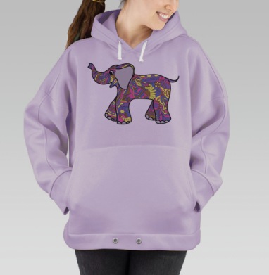 Разноцветный слоник, Hoodie Oversize Fiolet