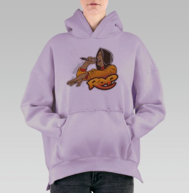 Реп исполнитель, Hoodie Oversize Fiolet, утепленная