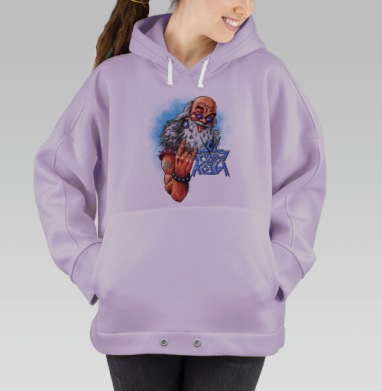 Рок-Санта: Крутой Дед Мороз в образе рок-музыканта, Hoodie Oversize Fiolet